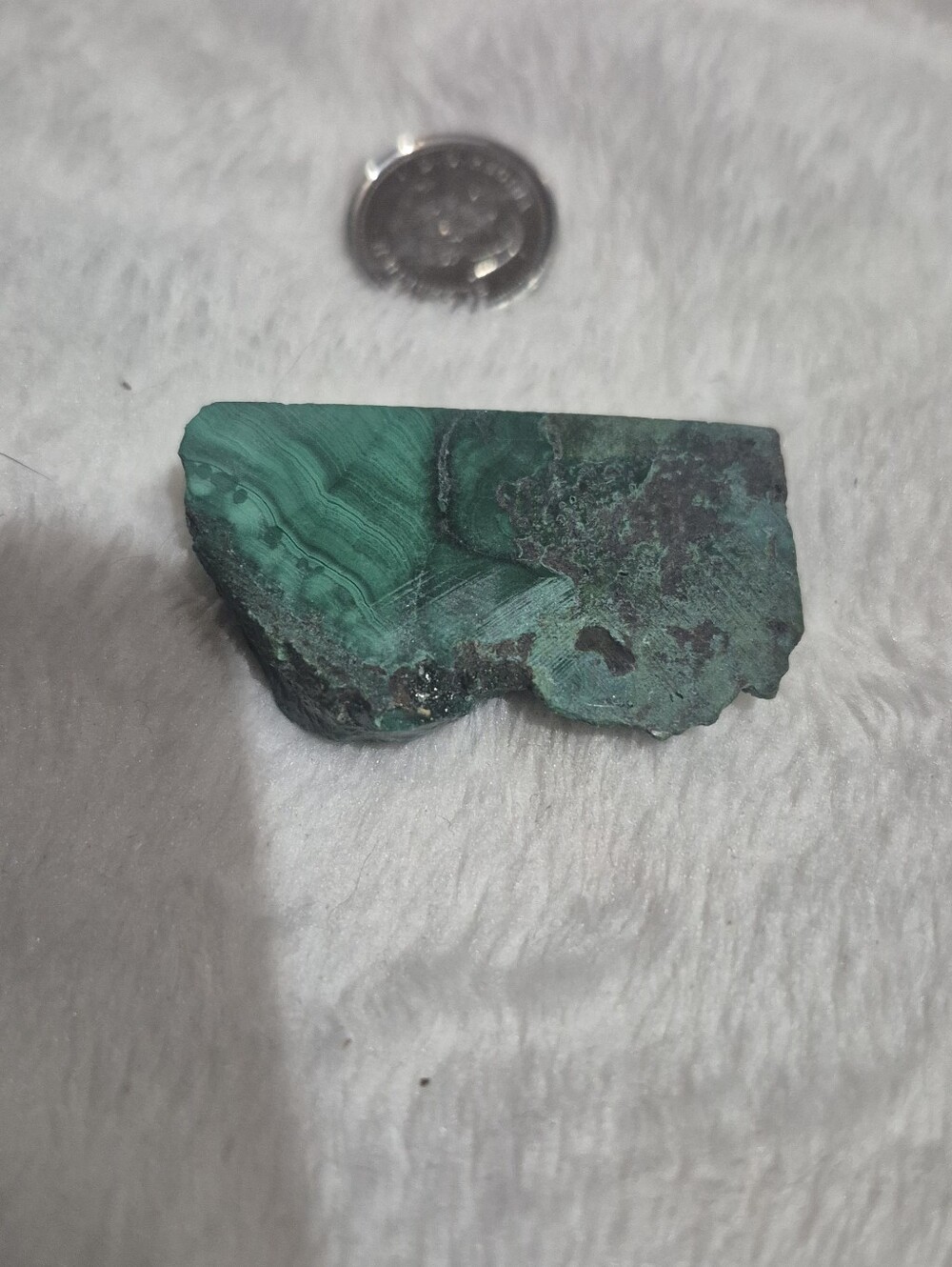 Green Malachite Mineral Specimen - Vibrant Teal-Green Banding